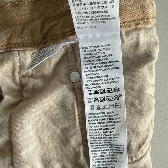 Levi's Fresh 501 90's Jeans Beige Acid Wash - Picture 10 of 16